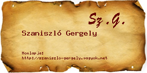 Szaniszló Gergely névjegykártya