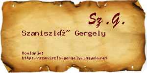Szaniszló Gergely névjegykártya