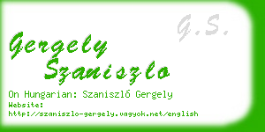 gergely szaniszlo business card